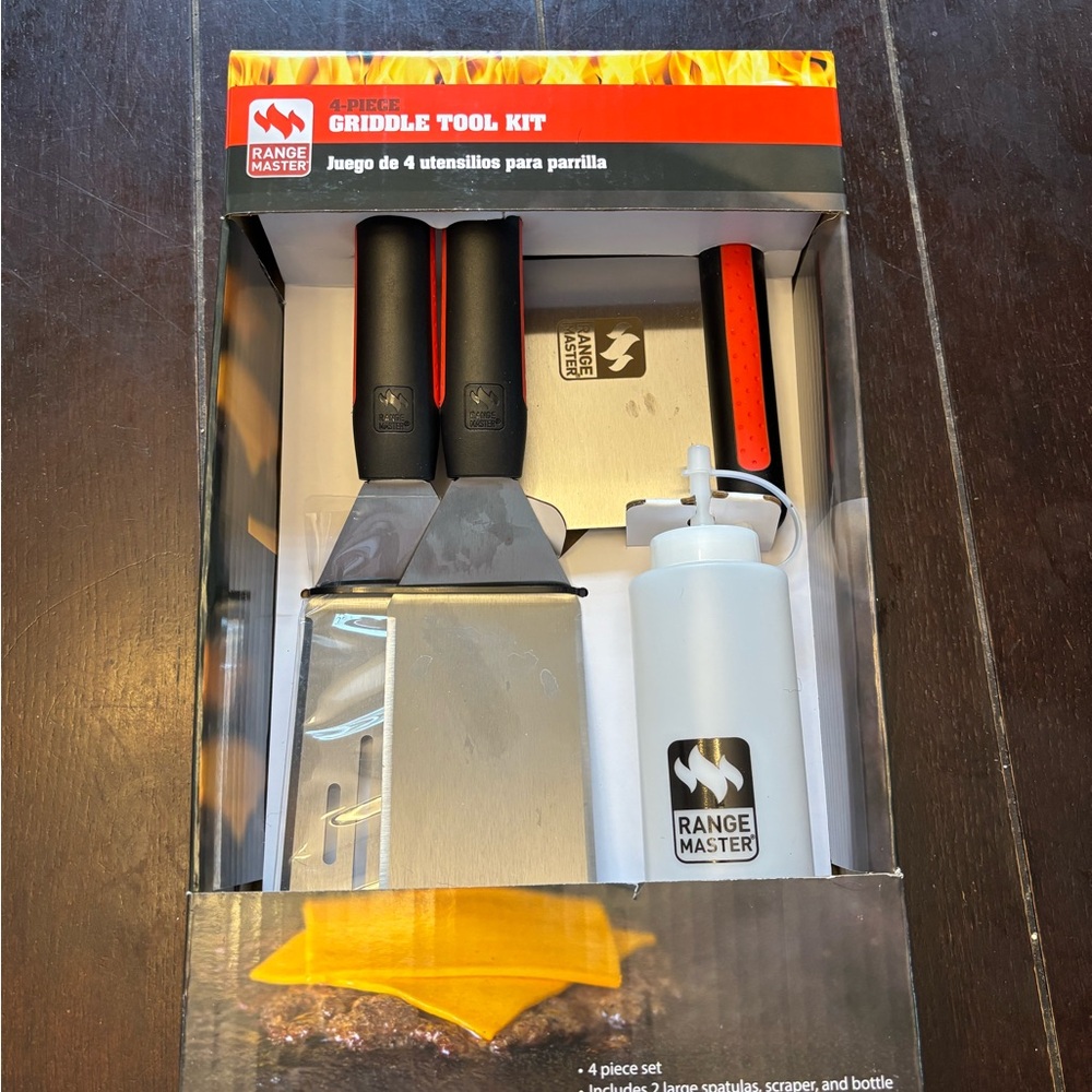 Range Master griddle tool kit spatulas scraper bottle grill cooking chef gifts